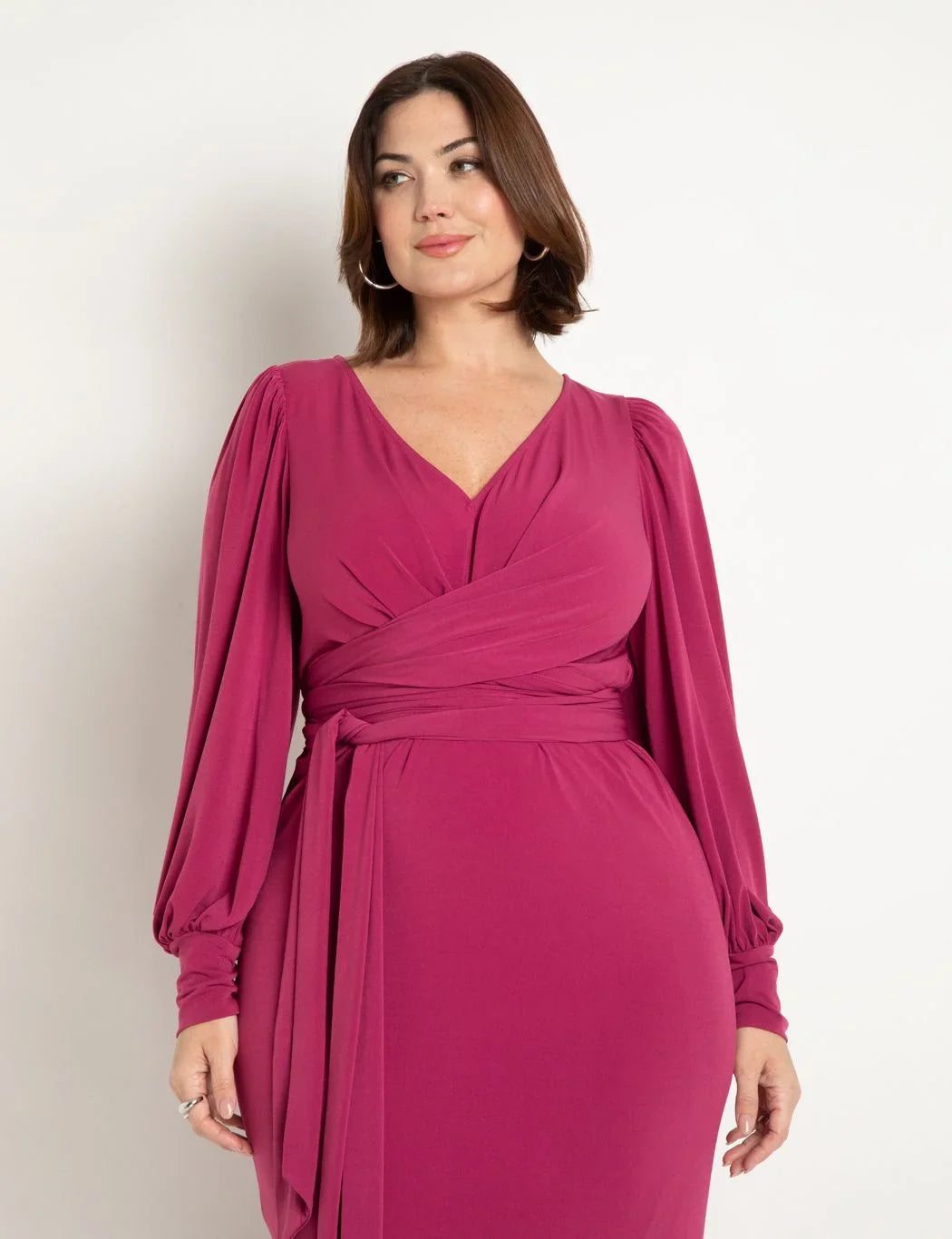 ELOQUII Women's Plus Size Cross Front Midi Dress - 18, Carbon
