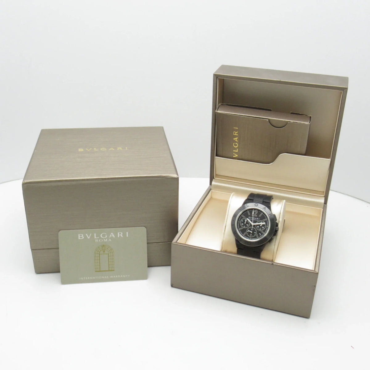Pre-Owned BVLGARI Diagono Magnesium Chrono Wrist Watch watch Wrist Watch DG42SMCCH Mechanical Automatic Black Rubber belt mag DG42SMCCH (Good)