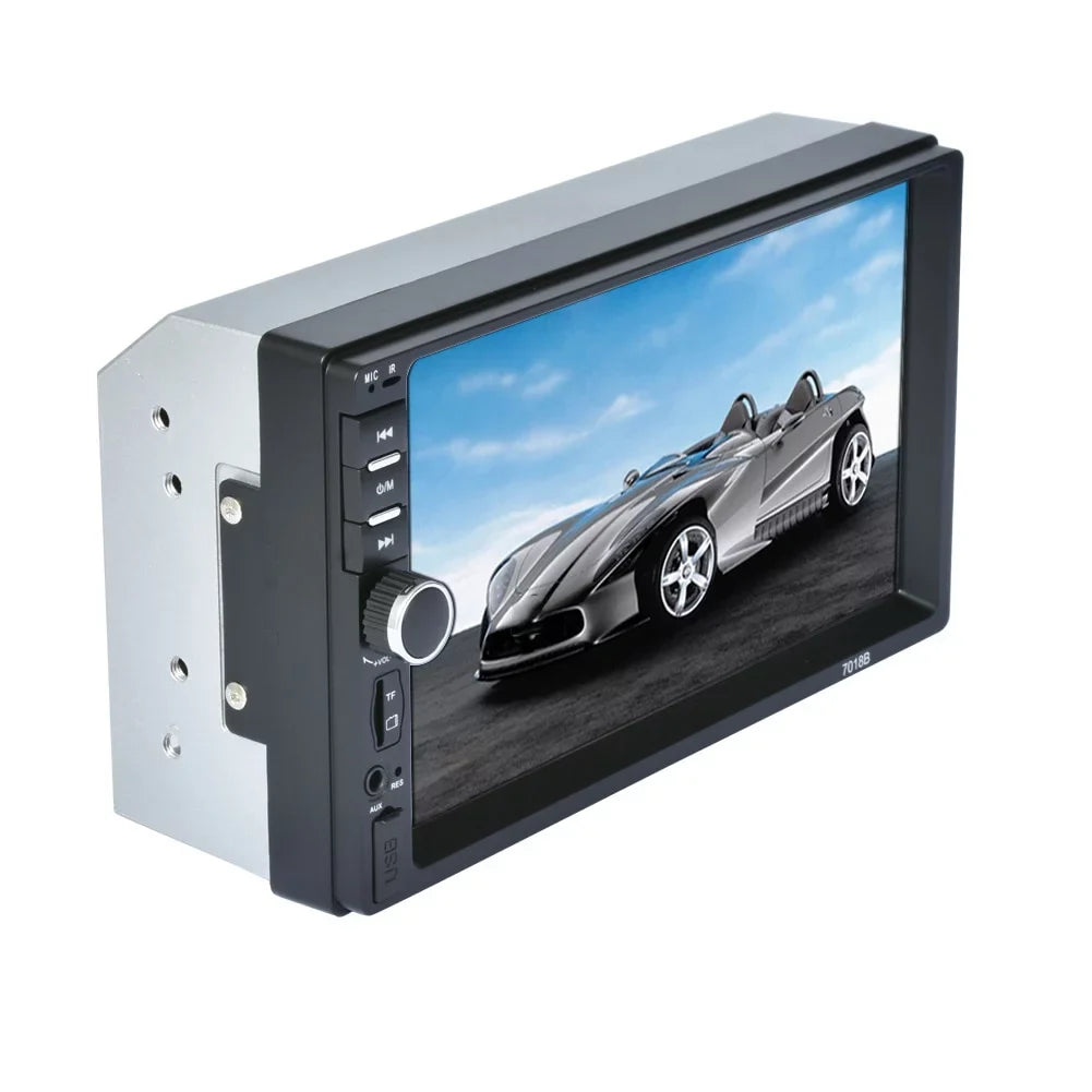 Car Radio Double Din Car Stereo 7 Inch Touch Screen with Bluetooth Mirror Link USB FM Radio Audio Receiver with Backup Camera and Remote Control