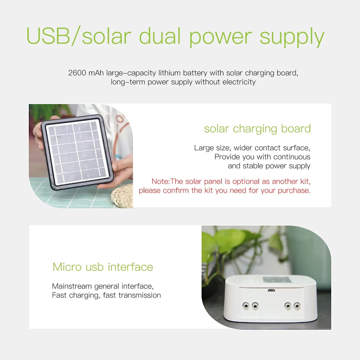 Lixada WiFi Smart Watering System with Dual Pump Programmable Time Setting Solar Panel USB Charging Built-in Battery Suitable for Home Garden
