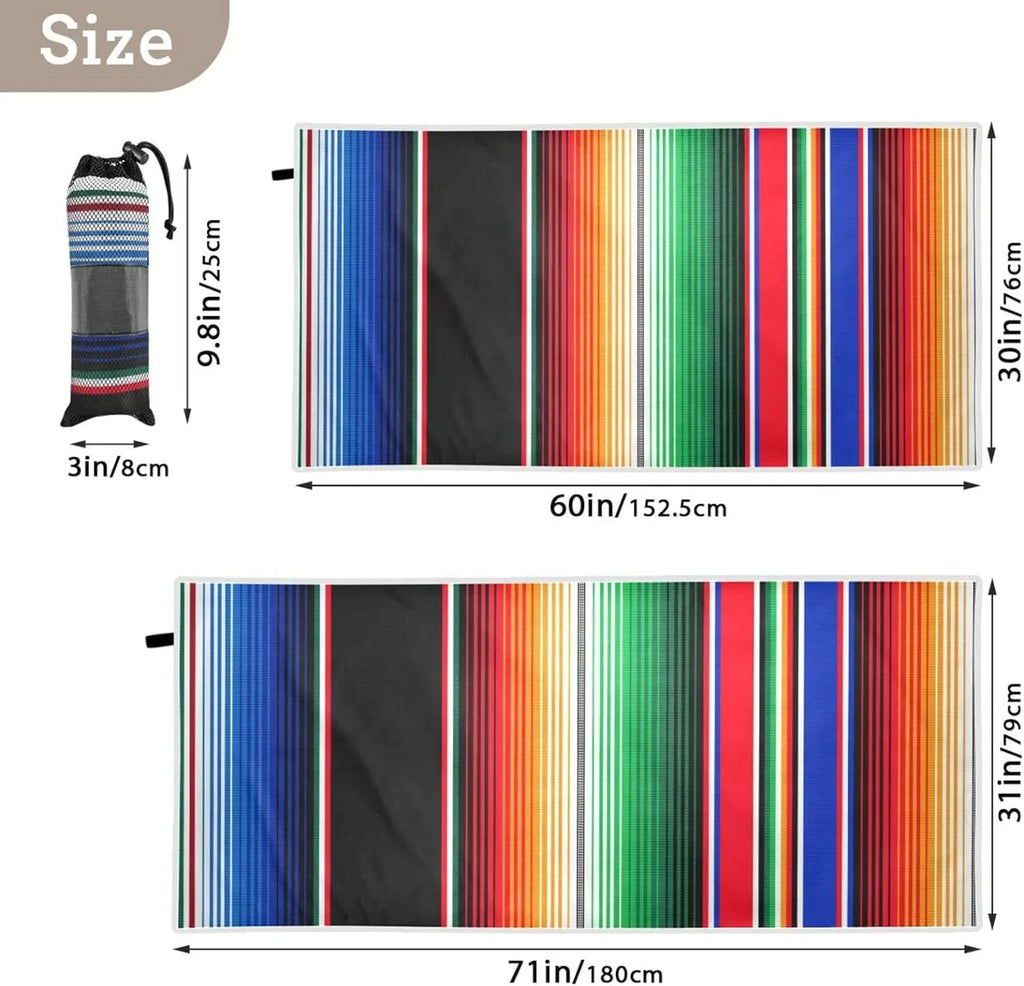 Bestwell Mexican Serape Blanket Stripes Beach Towel Oversized Towel Blanket, Thin Lightweight Microfiber Sand Free Quick Dry Towel, 30”X60” Multipurpose Pool Bath Yoga Swim Shower Towel