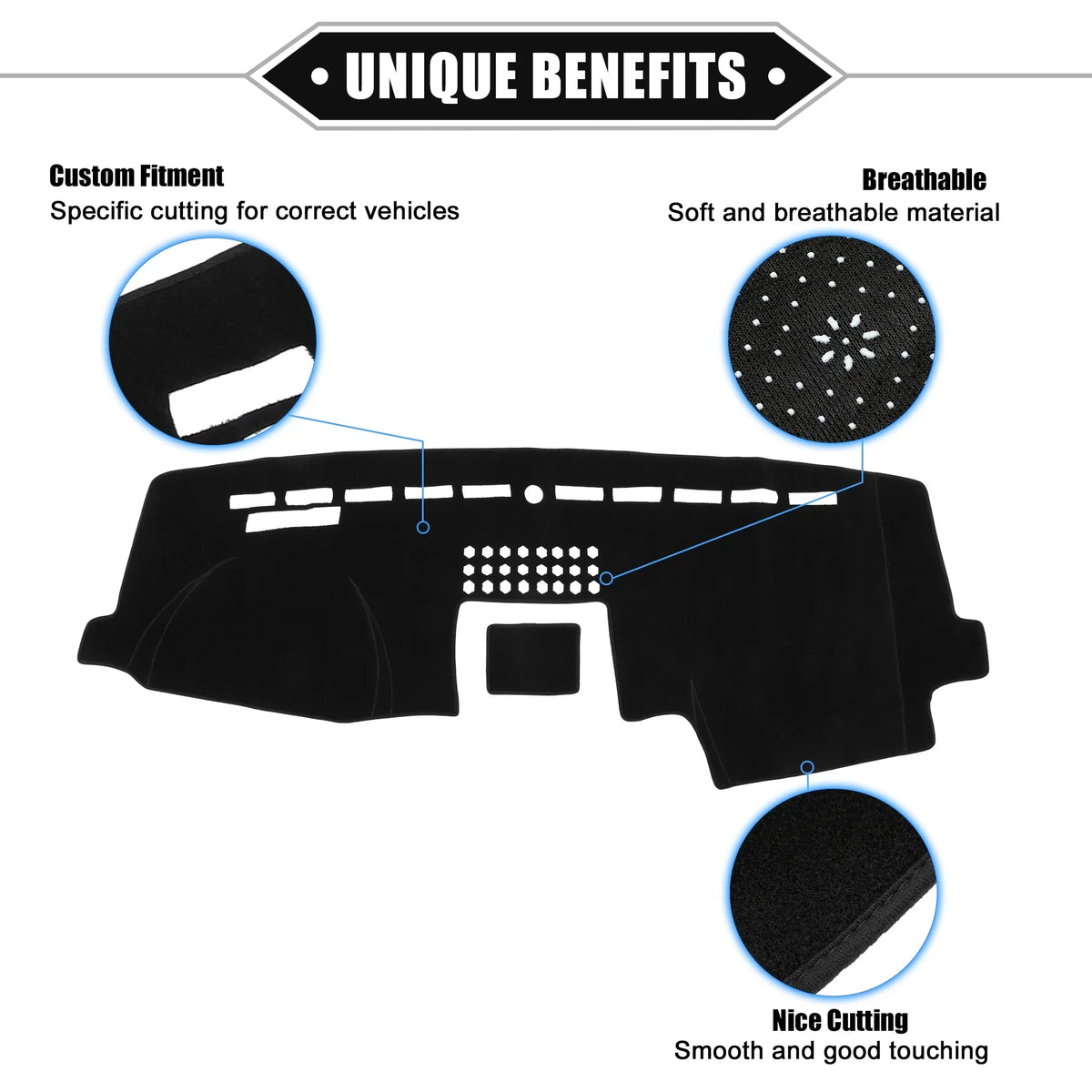 Unique Bargains Car Center Console Dashboard Protection Mat Compatible for Ford F150 2015-2020 Protective Polyester