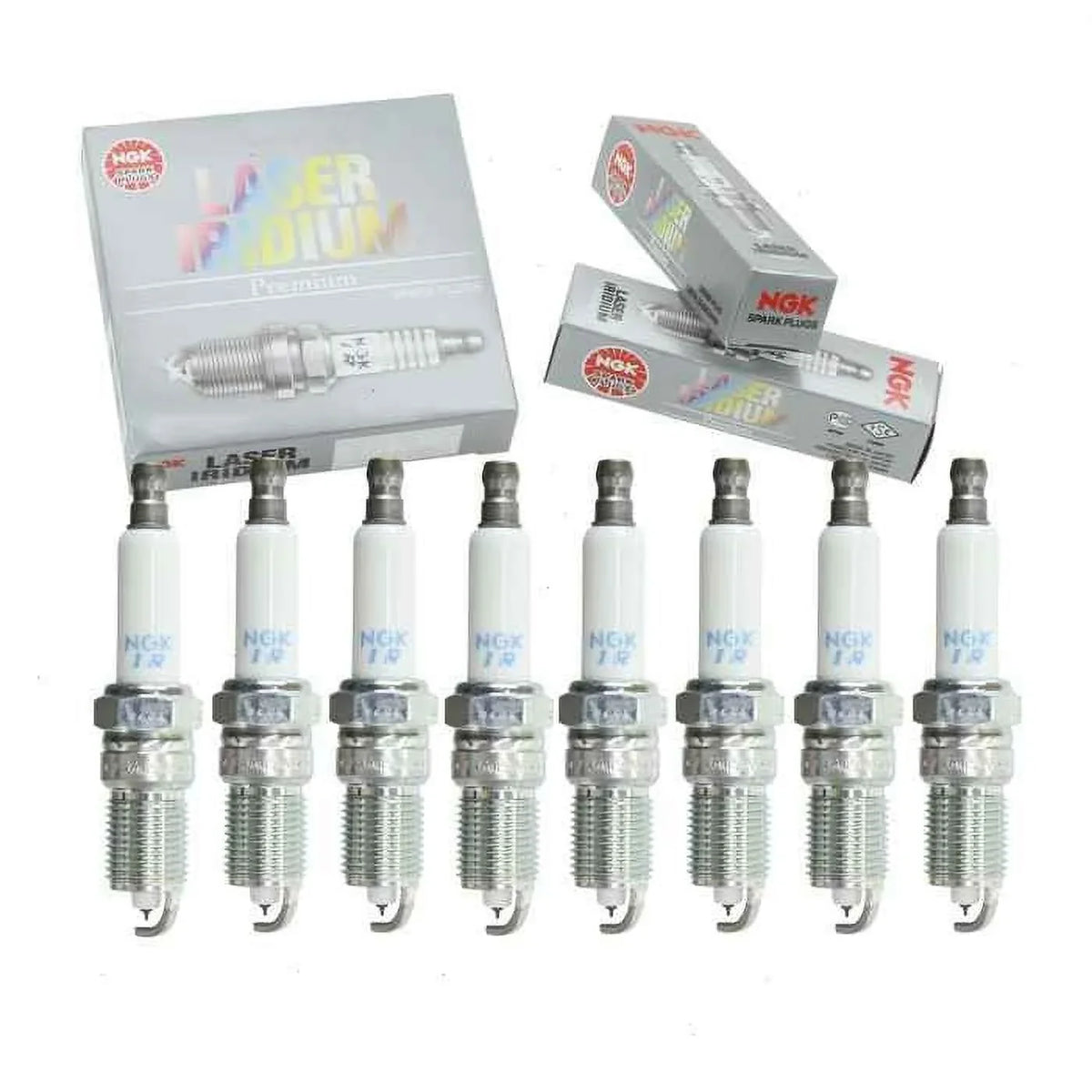 8 pc NGK Laser Iridium Spark Plugs compatible with Chevrolet Silverado 1500 4.8L 5.3L 6.0L 6.2L V8 1999-2013
