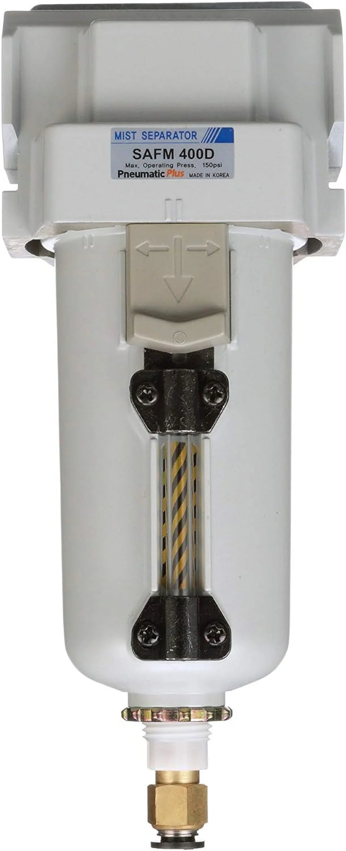 compressed air coalescing filter, 0.1 micron, 1/2" npt - metal bowl, auto drain, bracket