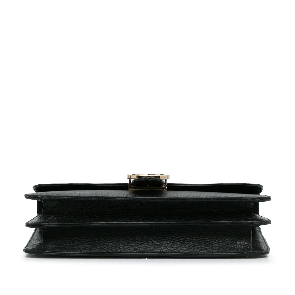 Pre-Owned Authenticated Gucci Medium Dollar Interlocking G Crossbody Bag Calf Leather Black Unisex (Good)