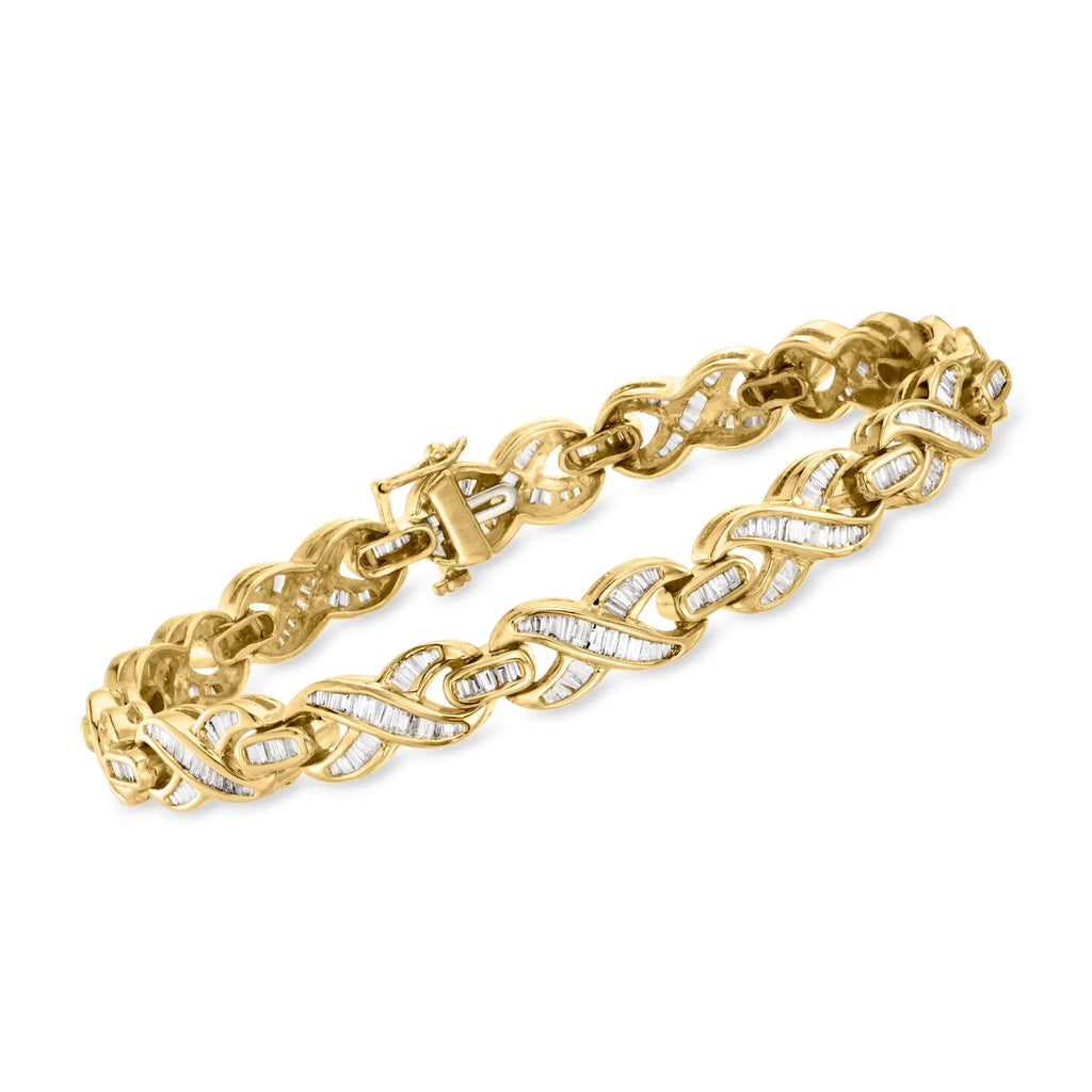 Ross-Simons C. 1980 Vintage 3.00 ct. t.w. Diamond X-Link in 14kt Yellow Gold, Women's, Adult, Pre-Owned