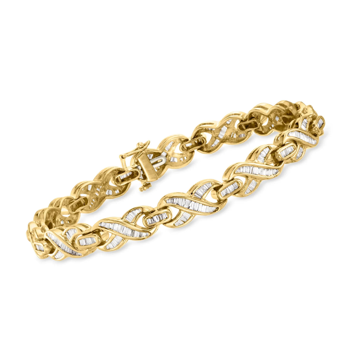 Ross-Simons C. 1980 Vintage 3.00 ct. t.w. Diamond X-Link in 14kt Yellow Gold, Women's, Adult, Pre-Owned