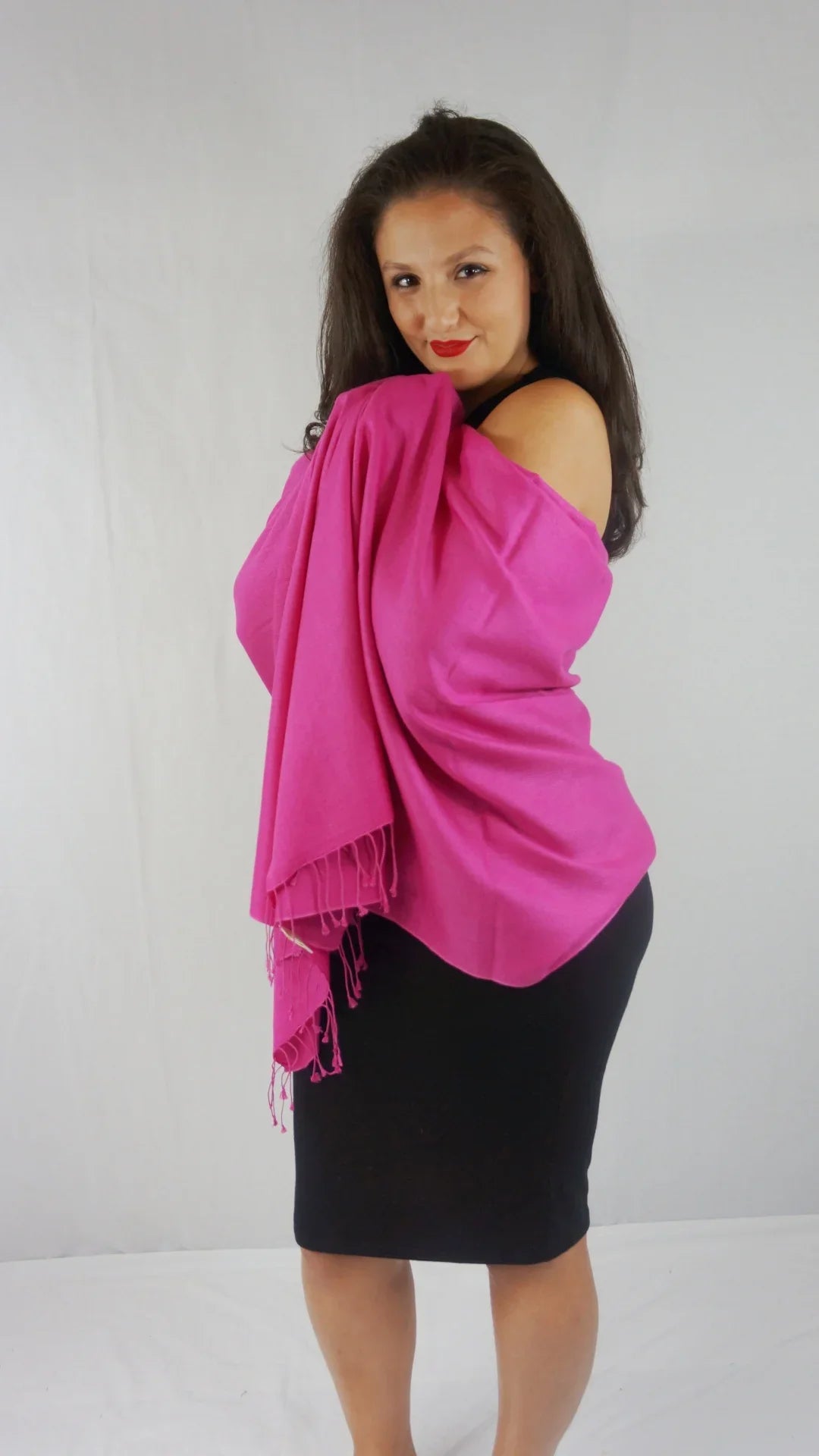Shawl/Shawls/Scarf/Scarves/Wrap/Stole/Muffler/Cape/Ruana/Blanket/Throw/Pashmina Shawl/Cashmere Scarf/Wool/Silk (Hot Pink Regular Shawl)
