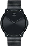 Movado Bold Black Dial Black Ion-plated Stainless Steel Mesh Band Quartz Mens Watch 3600261