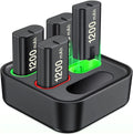 EUROA Charger for Xbox Rechargeable Battery Pack with 4x1200mAh Xbox Controller Battery Pack for Xbox Series X|S/Xbox One S/X/Elite-Black