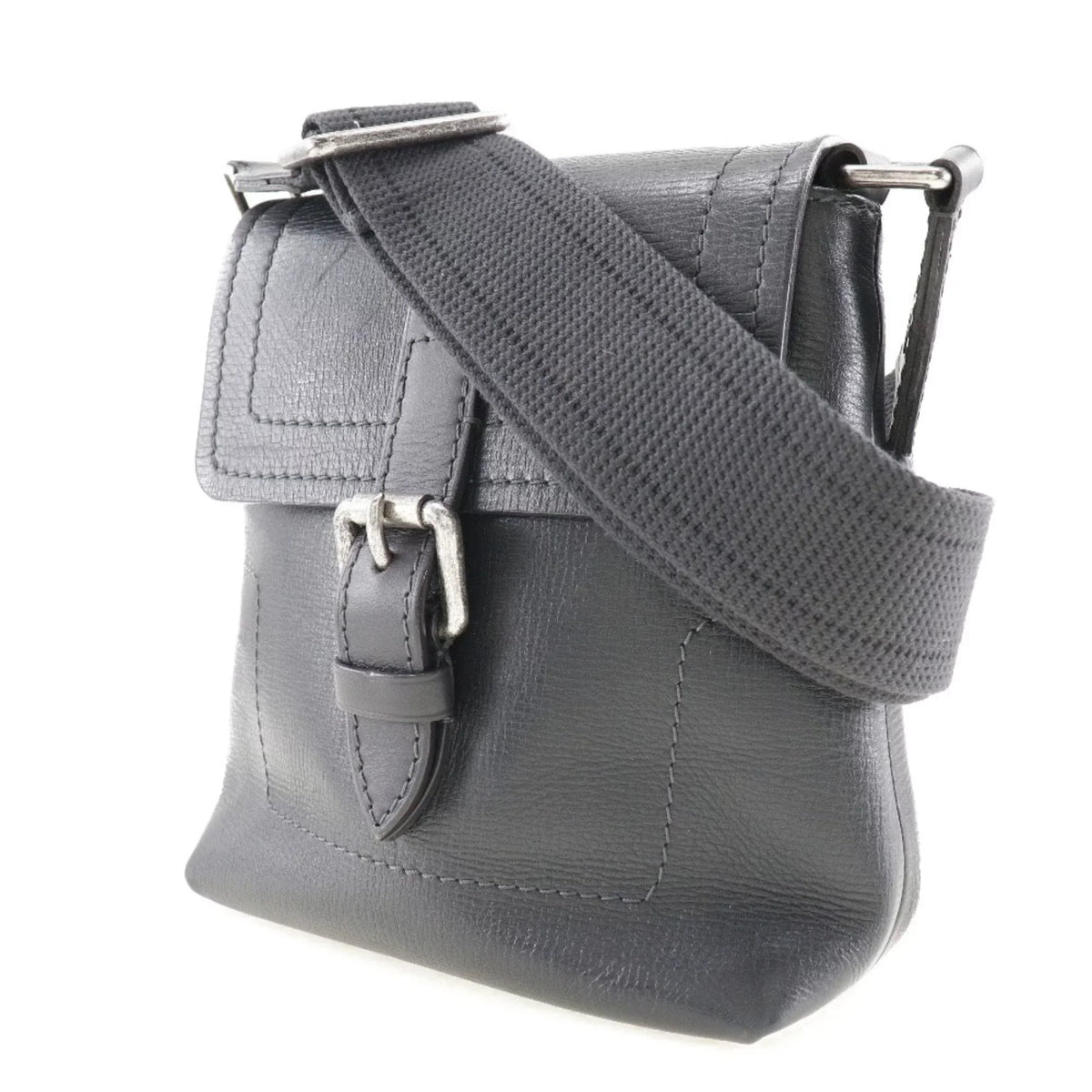 Pre-Owned LOUIS VUITTON Louis Vuitton Yuma Shoulder Bag Utah M97024 Leather Basalt Black RI3059 Men's (Good)