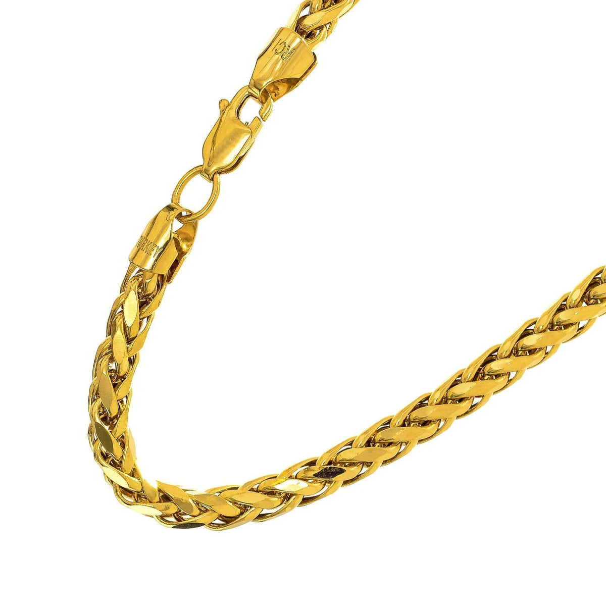 JewelStop 14k Semi-Solid Yellow Gold 4.1mm Diamond-Cut Lite Franco , Lobster Claw- 8 Inches, 5.6gr.