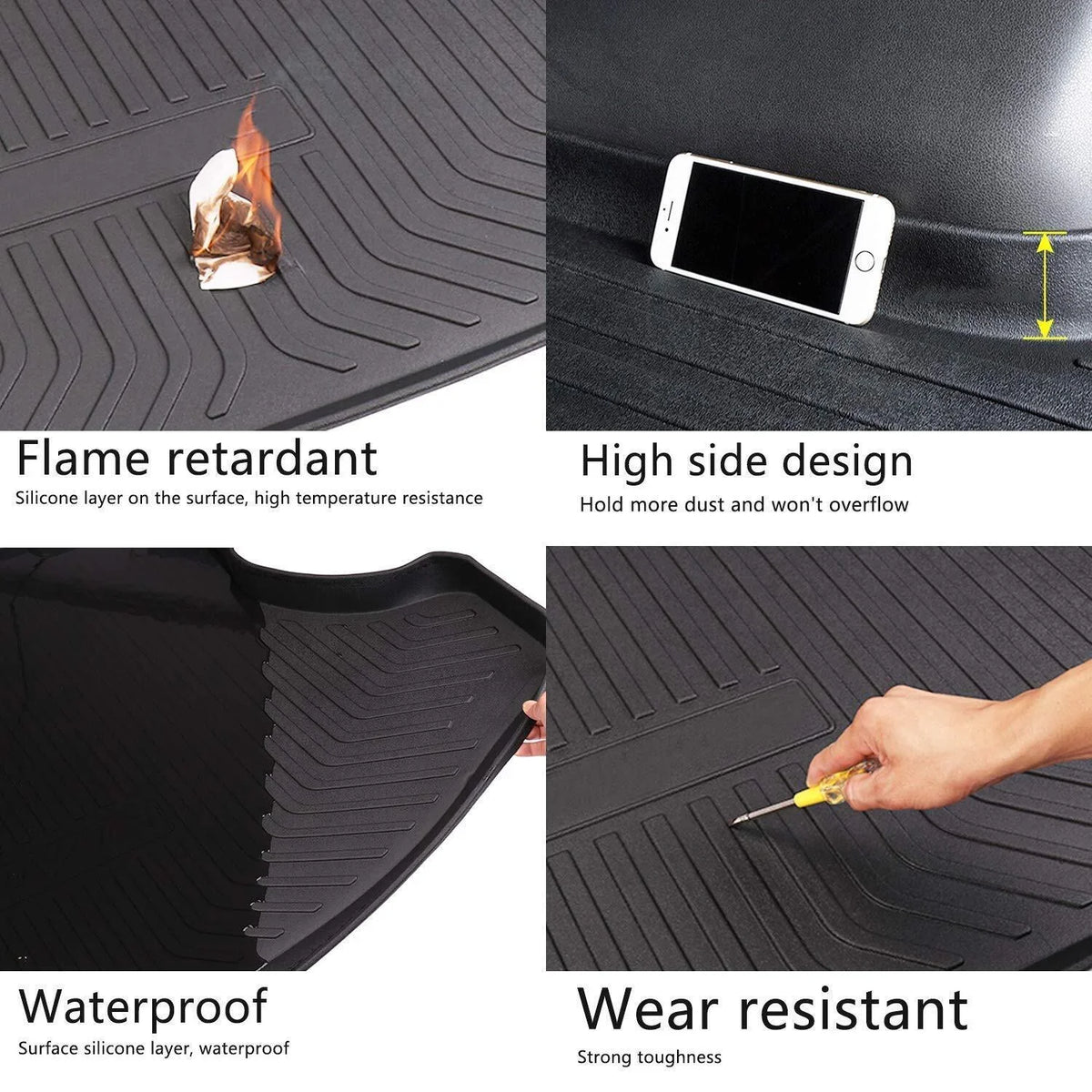 TPO Trunk Mats Fabric 3D Molded Protection For Jeep Grand Cherokee 2011-2021 Cargo Mats