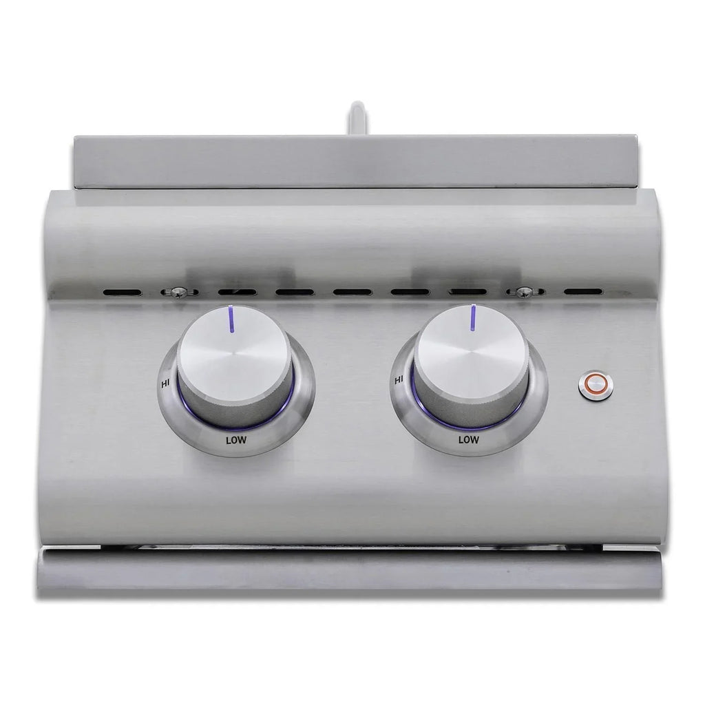 Blaze Premium LTE+ Natural Gas Stainless Steel Double Side Burner W/ Lid - BLZ-SB2-LTE3-NG