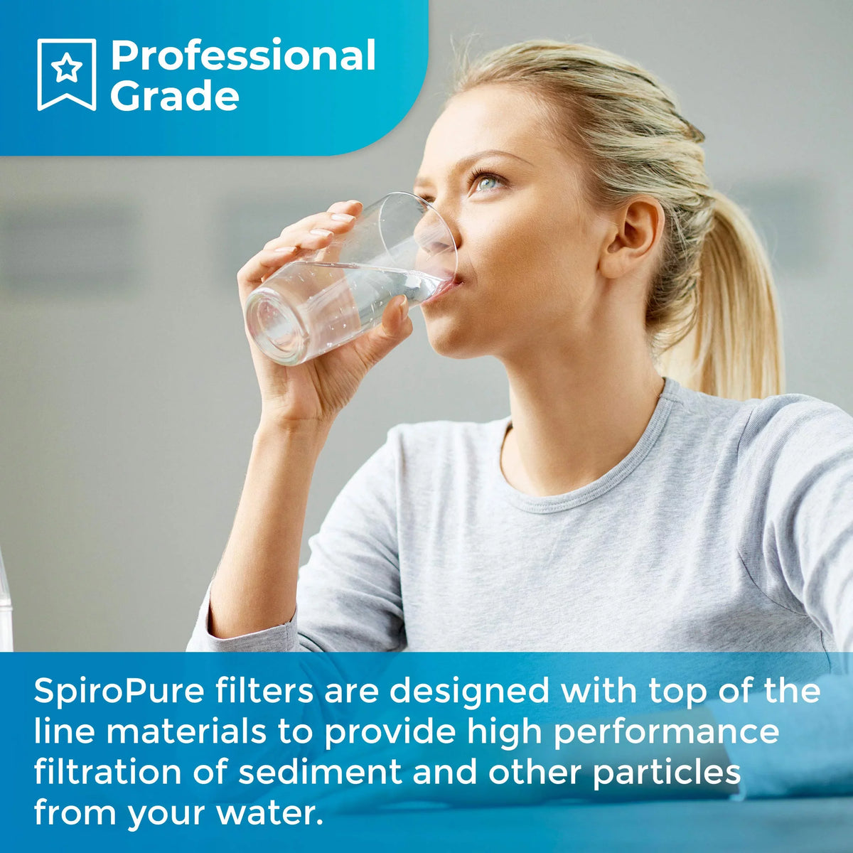 SpiroPure SP-P3-30 30x2.5 3 Micron Spun Melt-Blown Polypropylene Sediment Water Filter Cartridge (Case of 20)