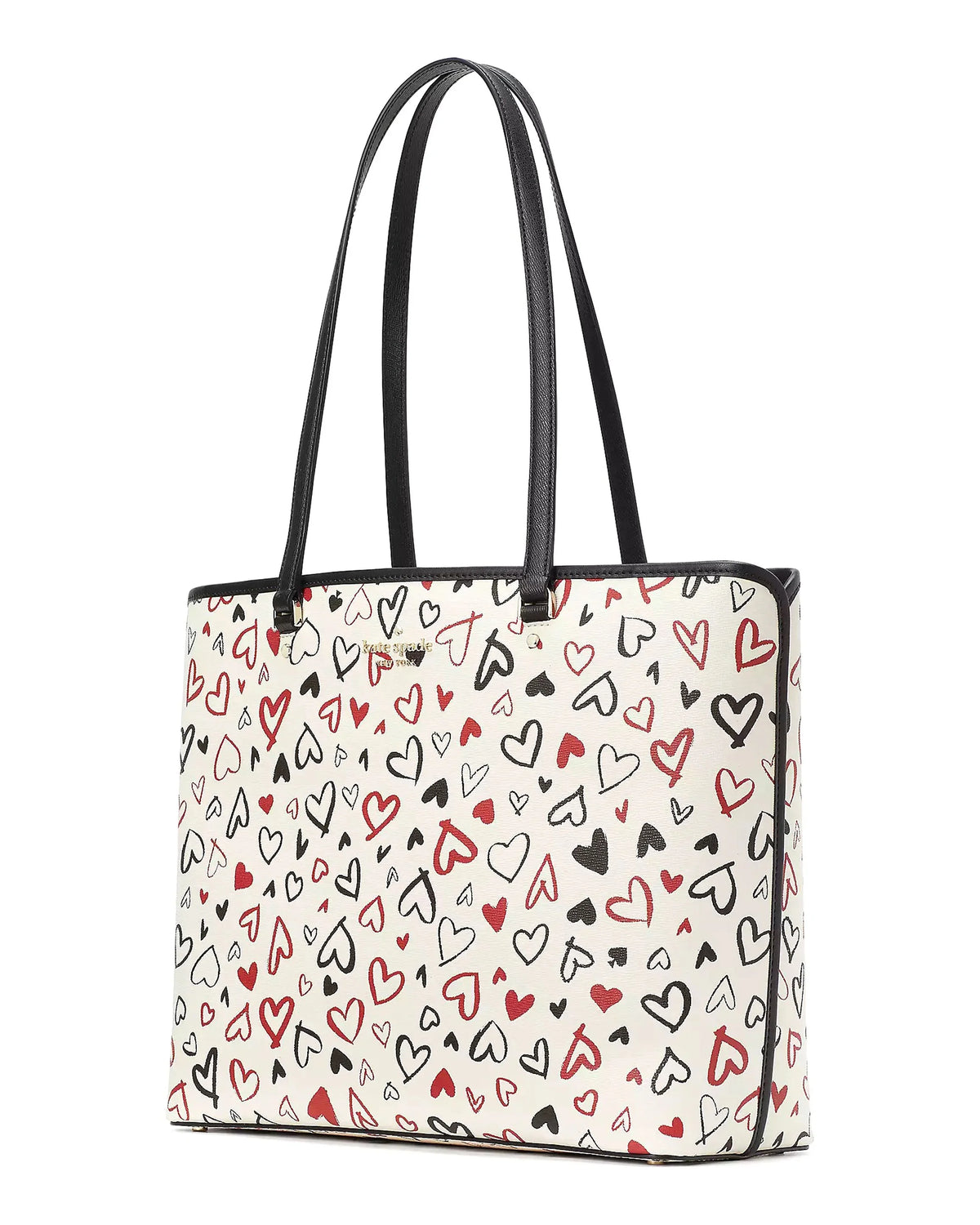 Perfect Scribble Hearts Printed Large Tote