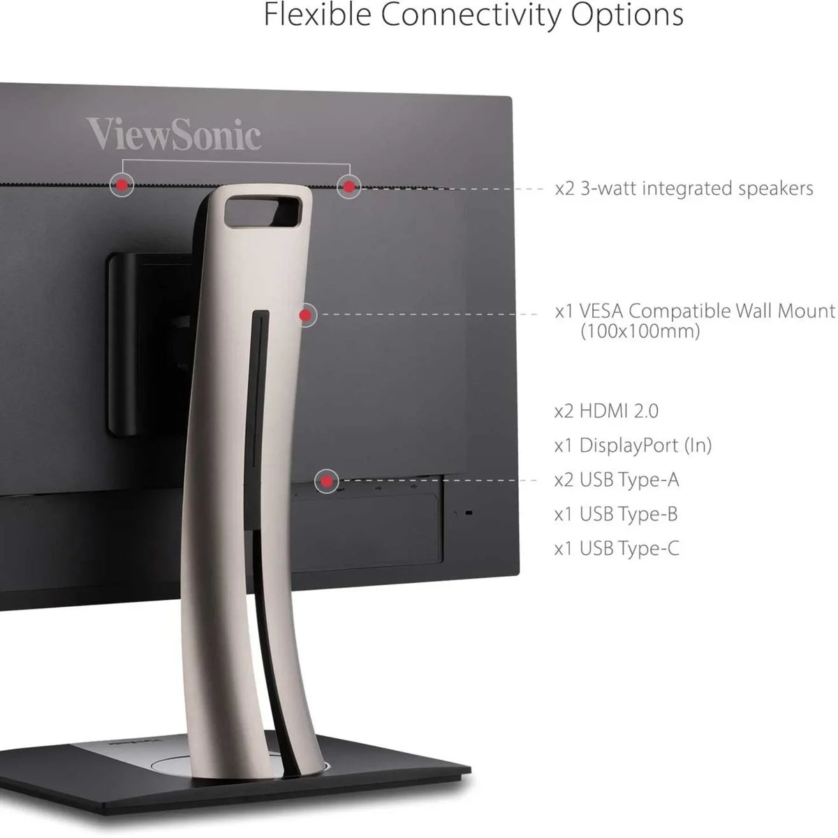 ViewSonic VP3256-4K 32 Inch Premium IPS 4K Ergonomic Monitor with Ultra-Thin Bezels, Color Accuracy, Pantone Validated, HDMI, DisplayPort and USB C for Professional Home and Office