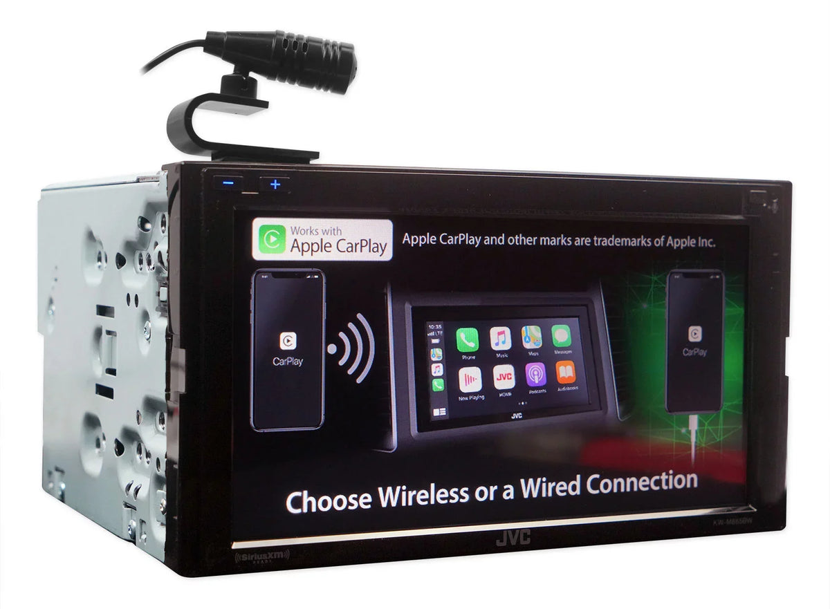JVC Mobile KW-M865BW 6.8-inch Double-Din in-Dash All-Digital Media Receiver with Bluetooth, Apple Carplay, Android Auto, and Siriusxm Ready
