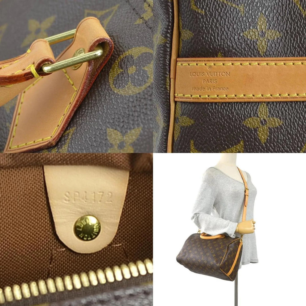 Pre-Owned LOUIS VUITTON Handbag Crossbody Shoulder Bag Monogram Speedy Bandouliere 30 Canvas Brown Women's M40391 (Good)