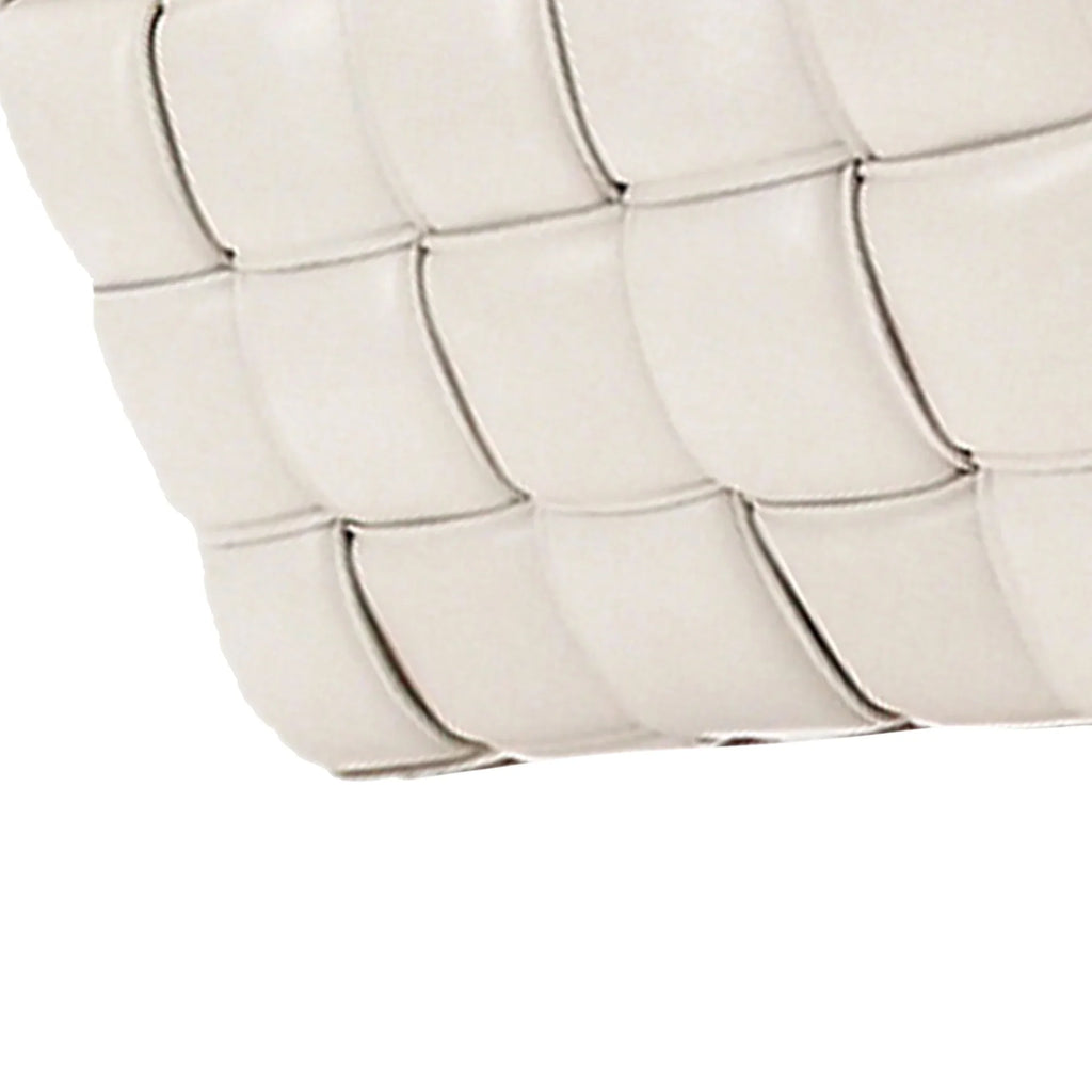 Pre-Owned Authenticated Bottega Veneta Padded Cassette Calf Leather White Shoulder Bag Unisex (Good)