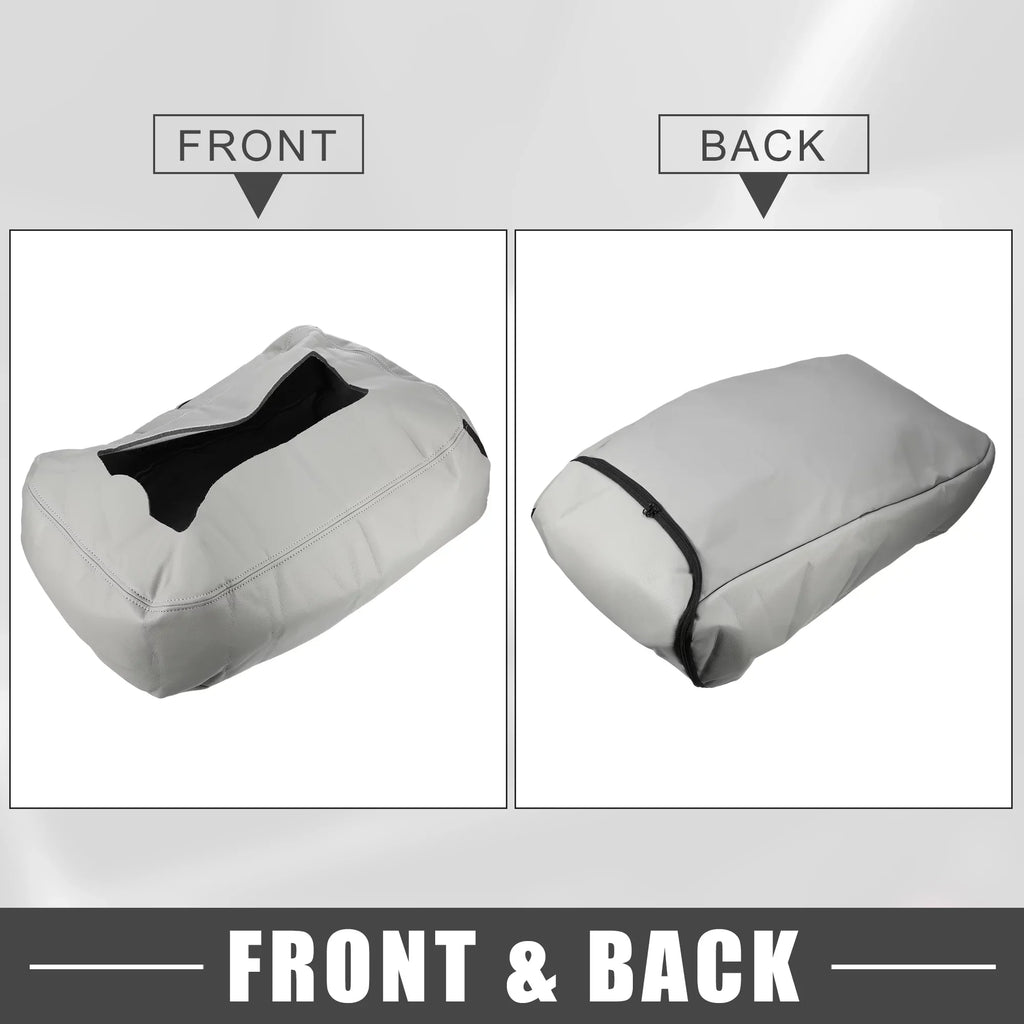 Center Console Protection Pad Waterproof for Chevy Silverado 1500 1500HD 2007-2014 Faux Leather Gray