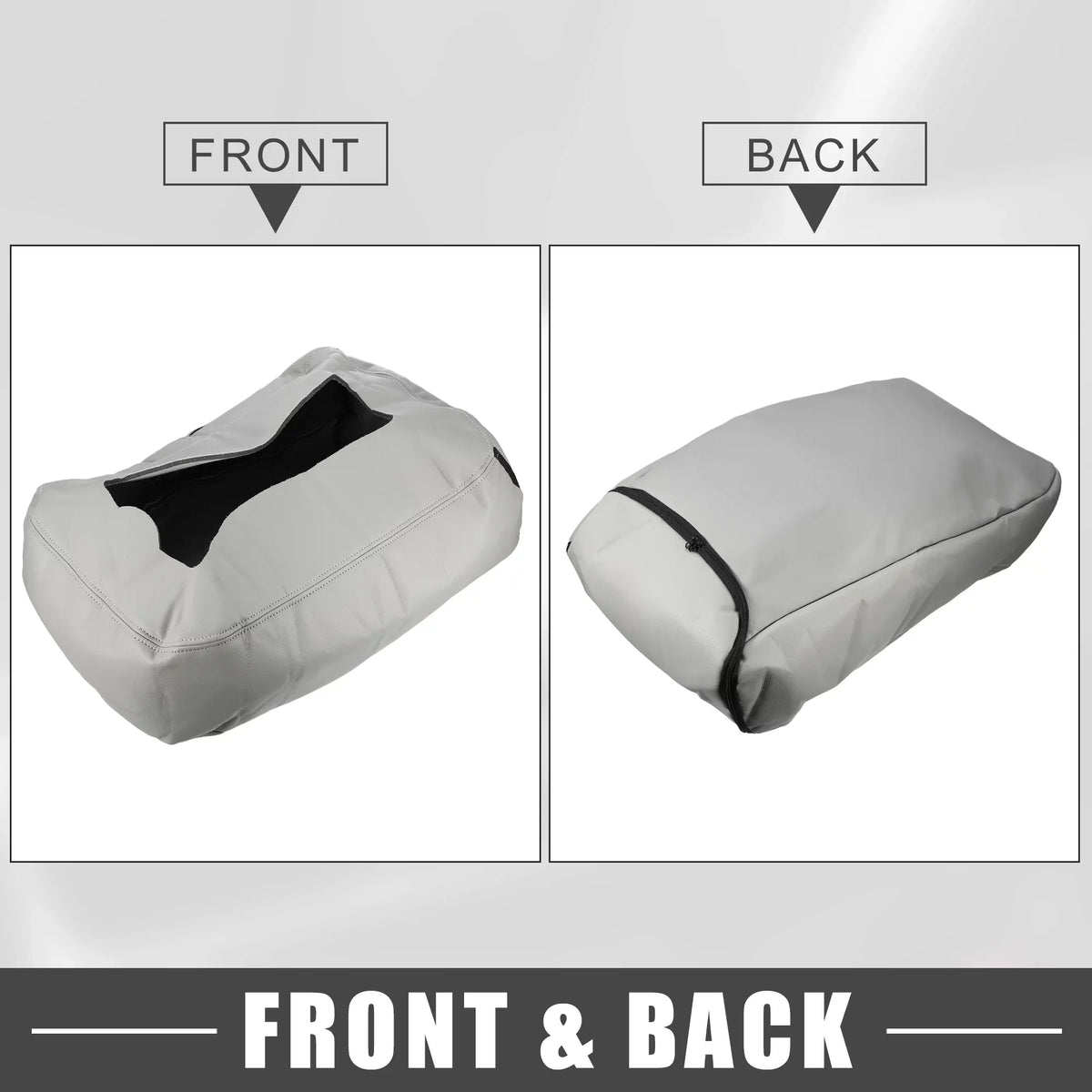 Center Console Protection Pad Waterproof for Chevy Silverado 1500 1500HD 2007-2014 Faux Leather Gray