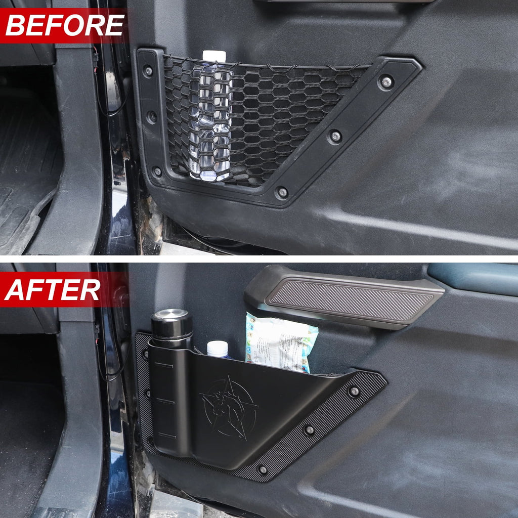 4Pcs Front Rear Door Side Storage Pockets Organizer Box For Ford Bronco 4 Doors