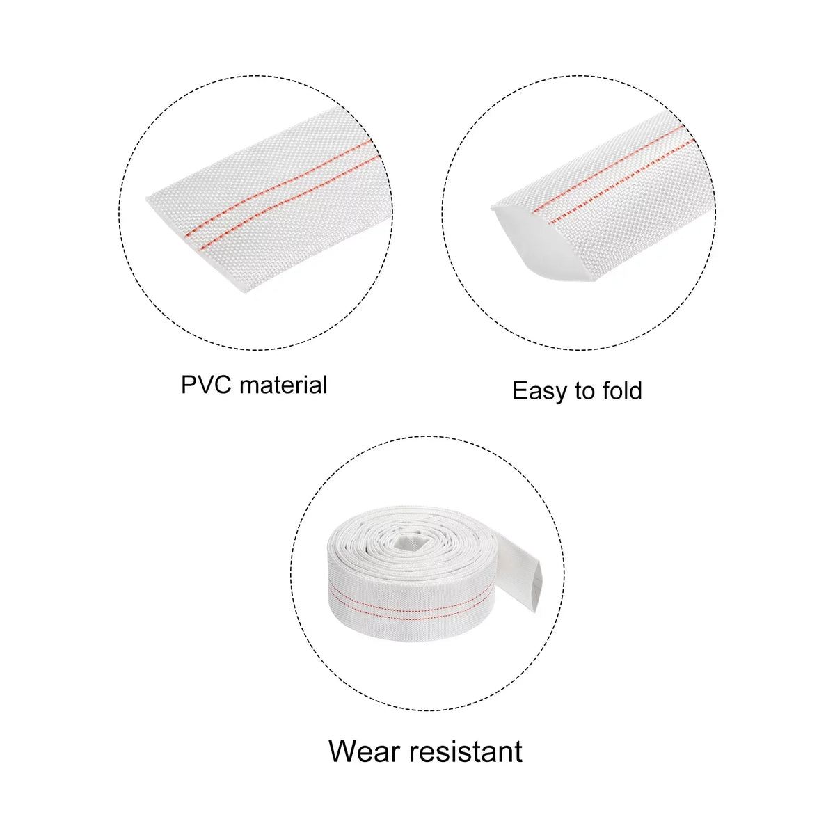 Lightweight Backwash Hose Lay Flat Reinforced Discharge PVC Hose 2" ID 33ft for Swimming Pool