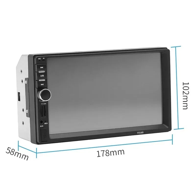 Car Radio Double Din Car Stereo 7 Inch Touch Screen with Bluetooth Mirror Link USB FM Radio Audio Receiver with Backup Camera and Remote Control