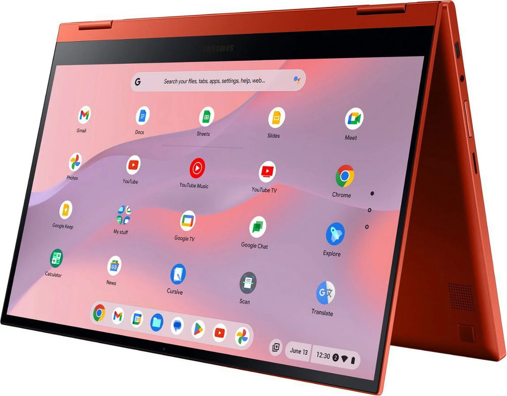 Samsung Galaxy Chromebook 2 13.3" FHD(1920 x 1080) Touchscreen 2 in 1 Laptop, Intel Core i3-10110U, 8GB LPDDR3 RAM, 128GB eMMC, Backlit Keyboard, Chrome OS, Fiesta Red with Tigology Accessories