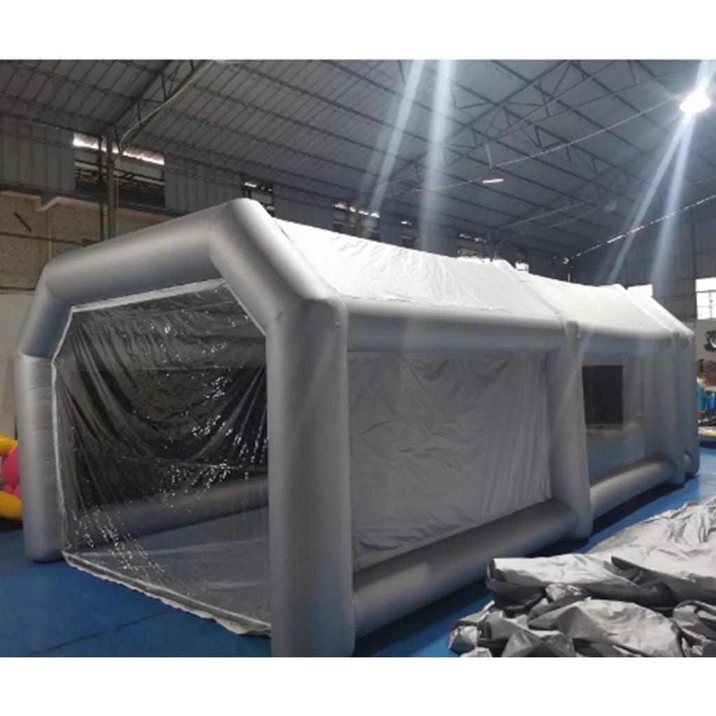 Miumaeov Inflatable Spray Paint Tent Built-in Blower Mobile Portable Giant Paint Spray Booth with Air Filter System and Transparent PVC Windows Inflatable Spray Paint Booth 26x13x10ft