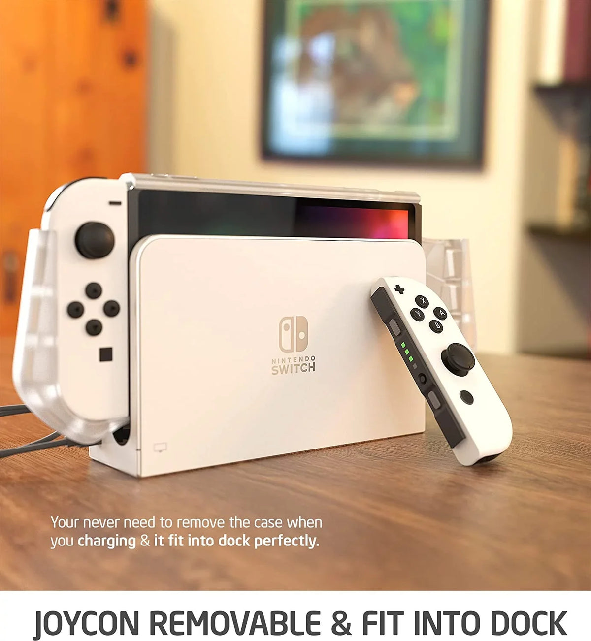 Dockable Case for Nintendo Switch O 2021, [Blade Series] TPU Grip Protective Shield Accessories Compatible