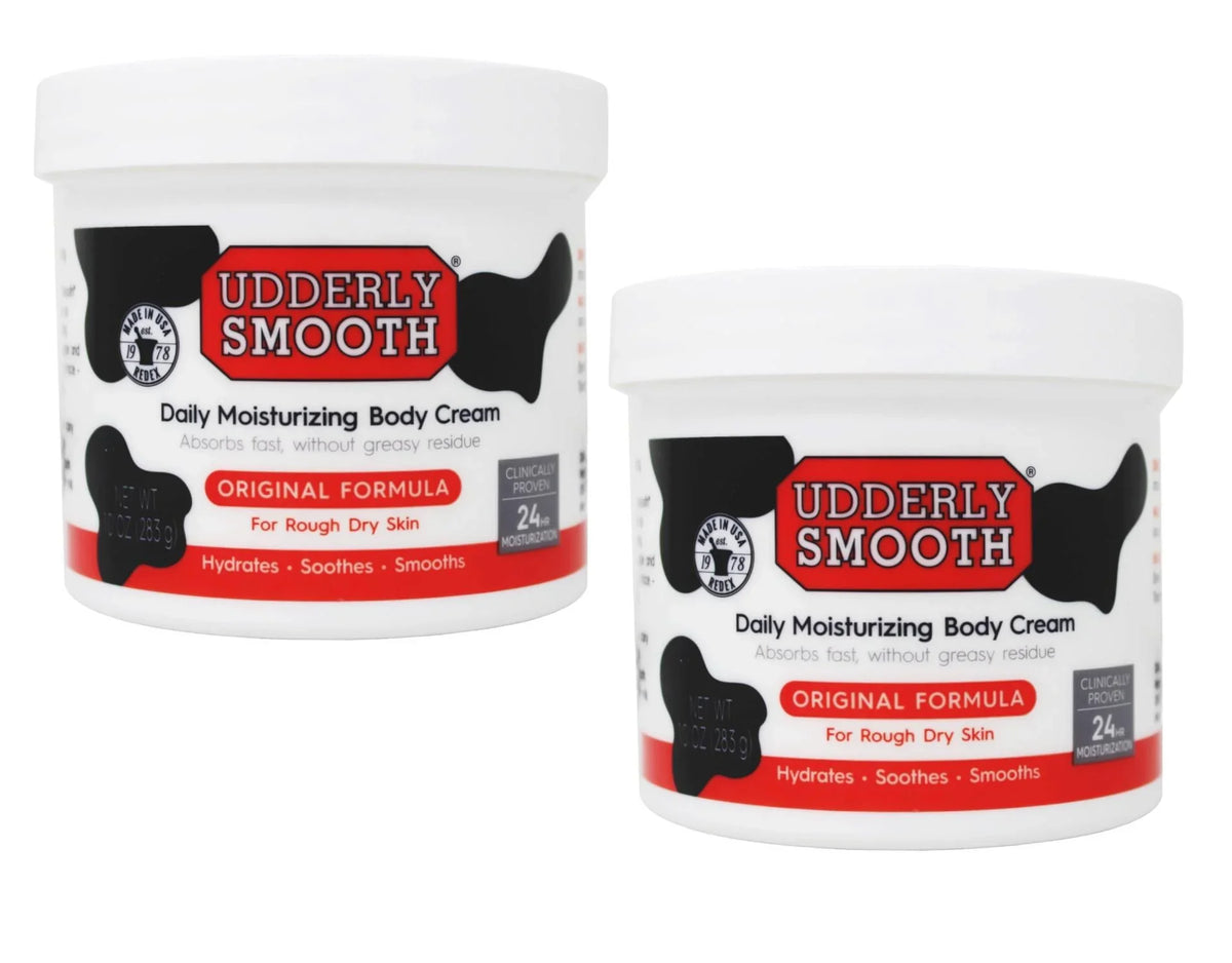 Udderly Smooth Body Cream Skin Moisturizer Original Formula for Rough Dry Skin, 10 Ounce - 2 Pack