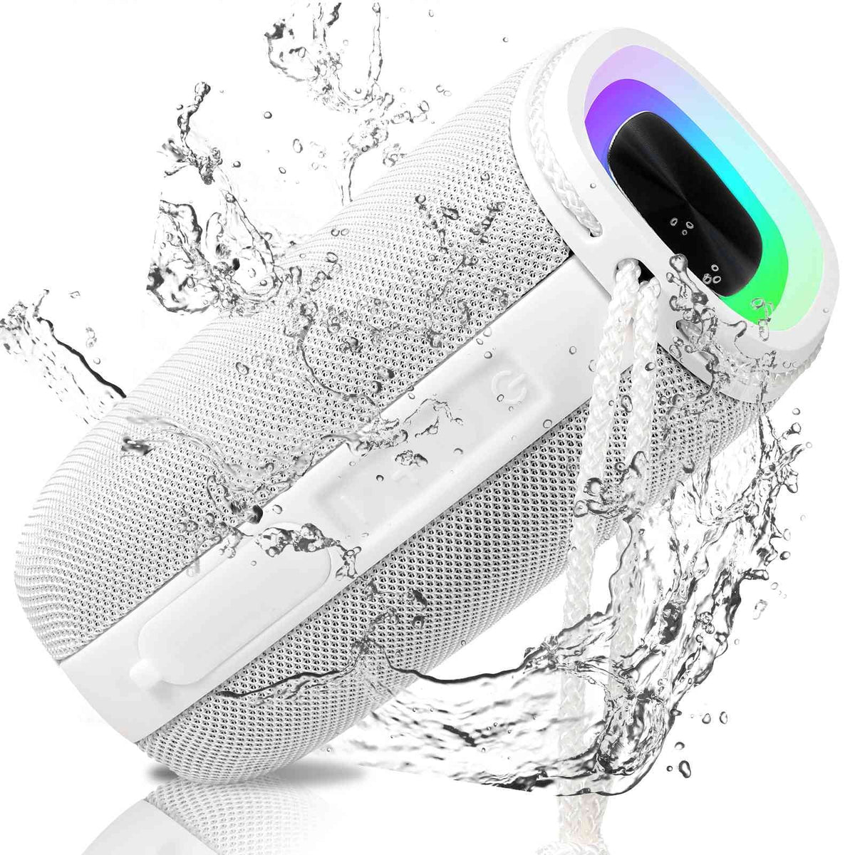 UrbanX Scorpio Series Bluetooth Speaker, IPX5 Waterproof Speakers 360° HD Surround Sound with Punchy Bass, True Wireless Pairing, BT5.3, Portable Speaker for Samsung Galaxy F62 - White