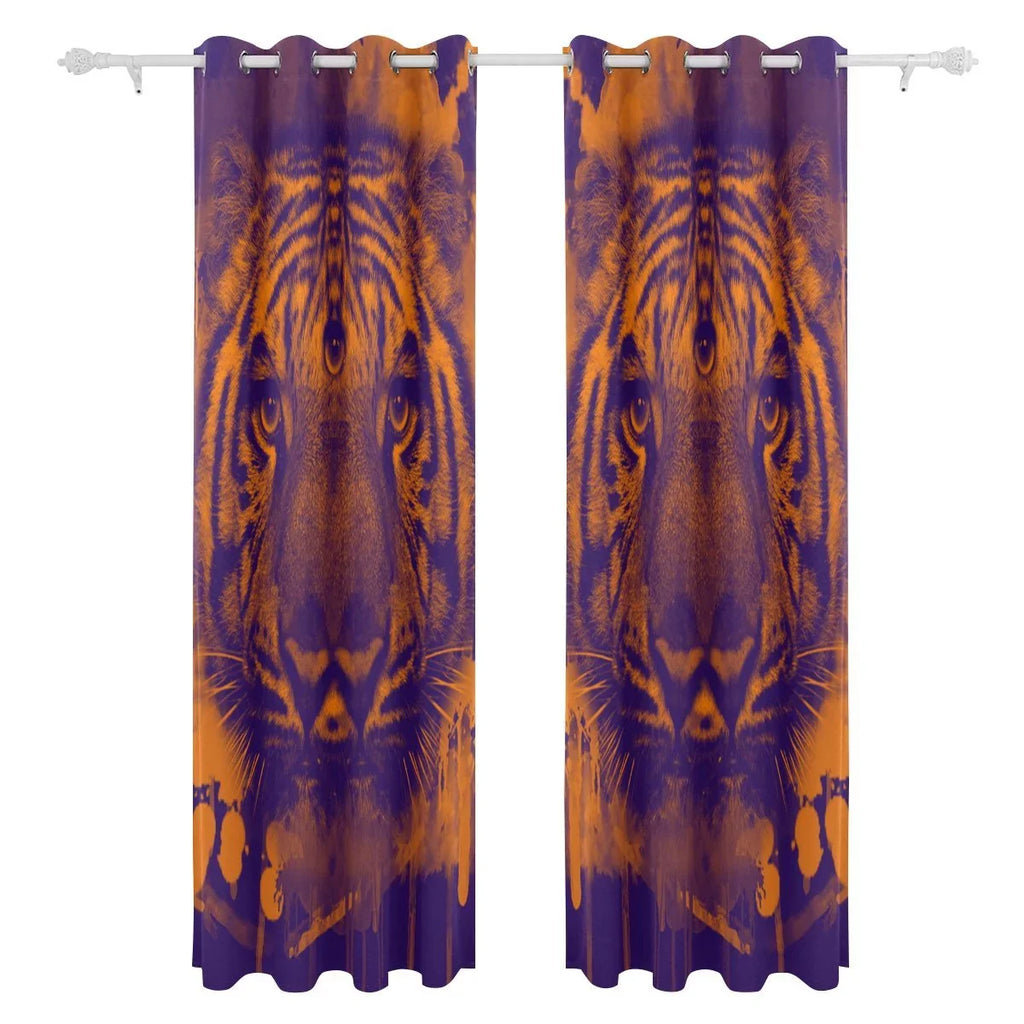 POPCreation Trippy Tiger Window Curtain Blackout Curtains Darkening Thermal Blind Curtain for Bedroom Living Room,2 Panel (52Wx84L Inches)