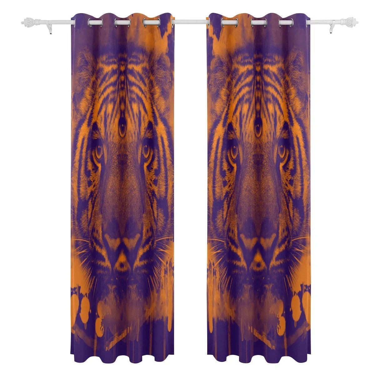 POPCreation Trippy Tiger Window Curtain Blackout Curtains Darkening Thermal Blind Curtain for Bedroom Living Room,2 Panel (52Wx84L Inches)