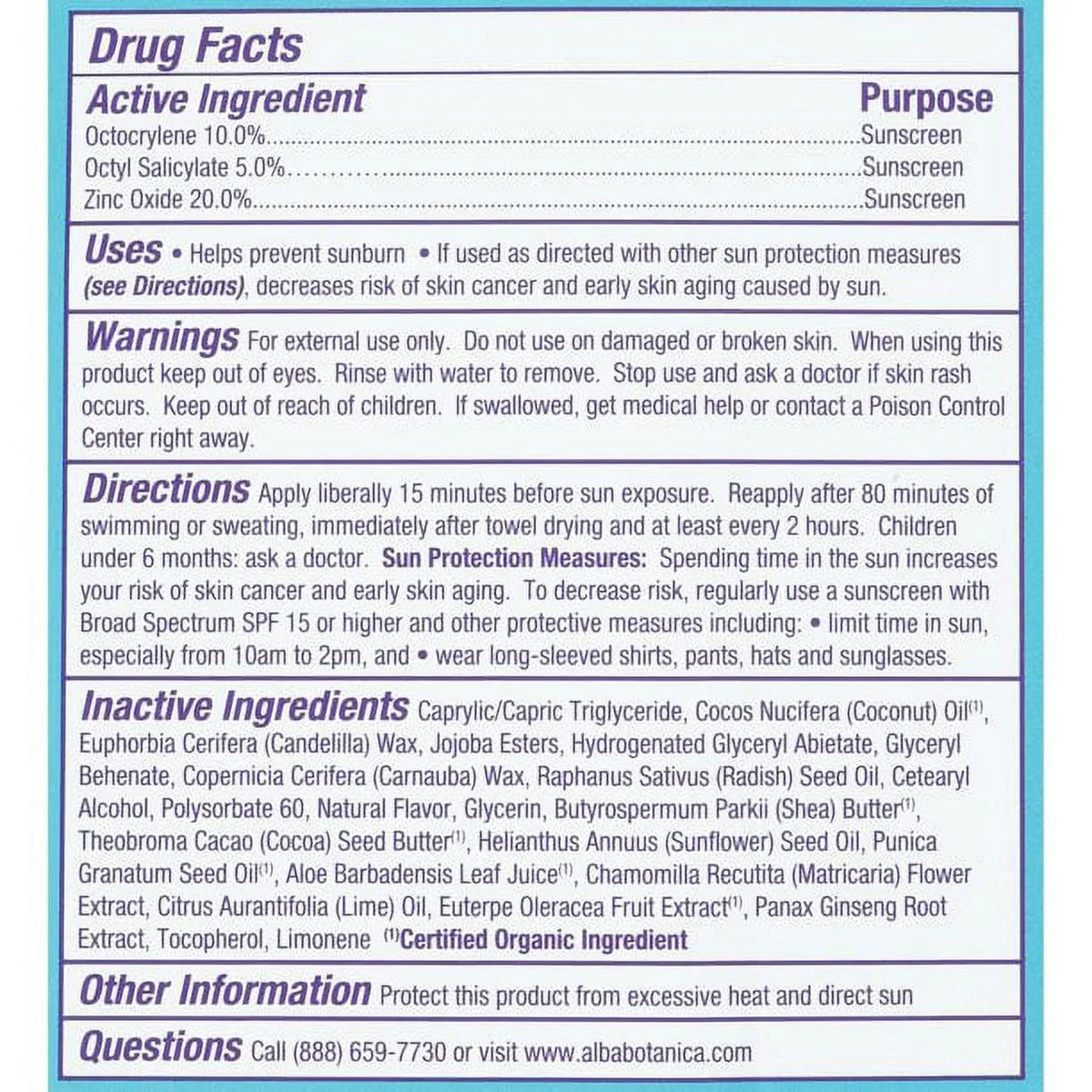 Alba Botanica Fast Fix Sun Stick SPF30 0.5 oz Pack of 2