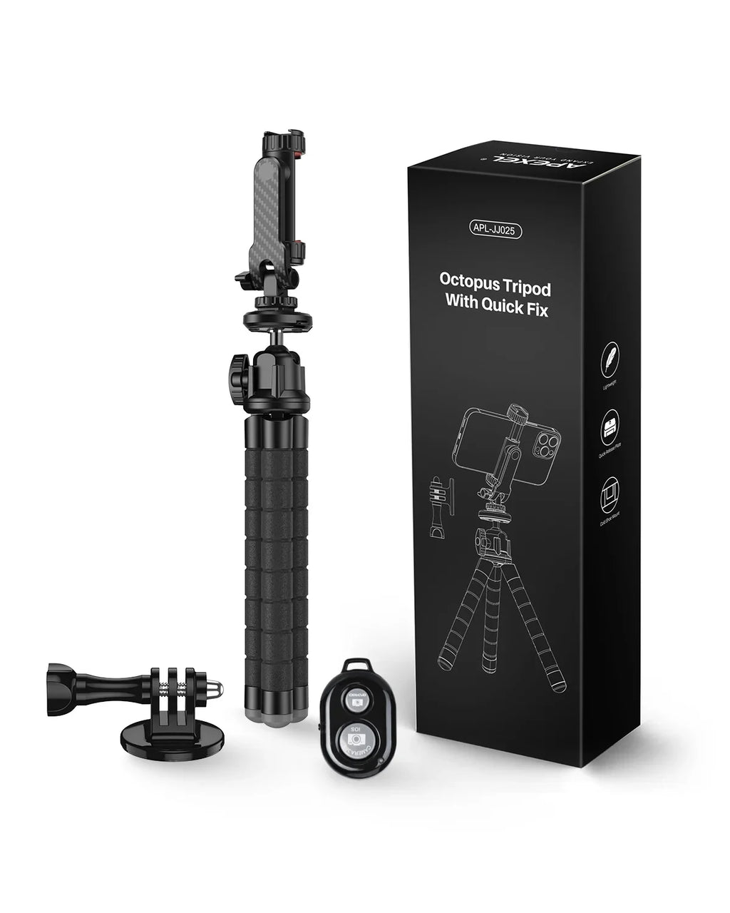 APEXEL Portable Flexible Octopus Tripod Extendable Mini Phone Stand 360 Rotation Shooting for Phone DSLR Gopro Live Streaming