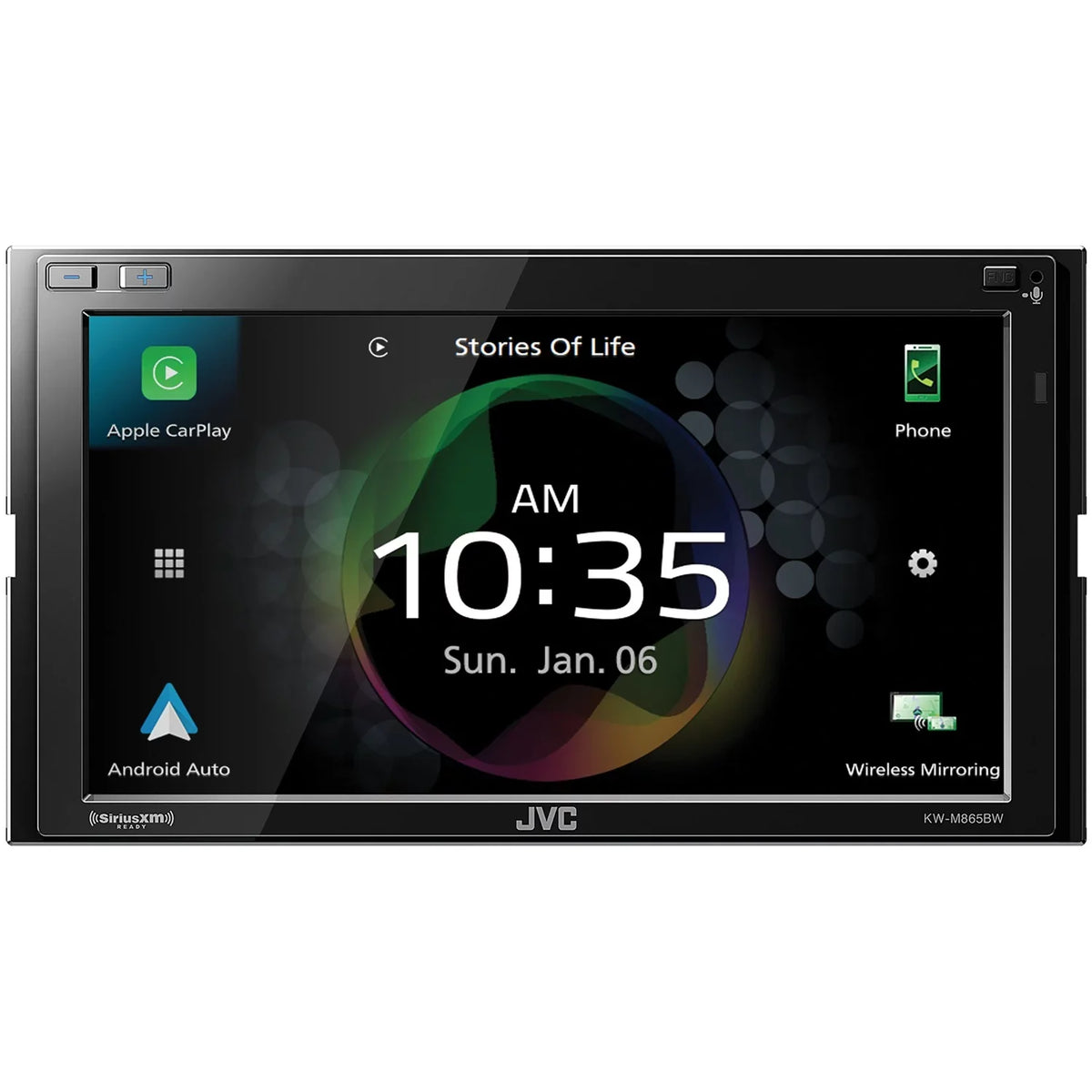 JVC Mobile KW-M865BW 6.8-inch Double-Din in-Dash All-Digital Media Receiver with Bluetooth, Apple Carplay, Android Auto, and Siriusxm Ready