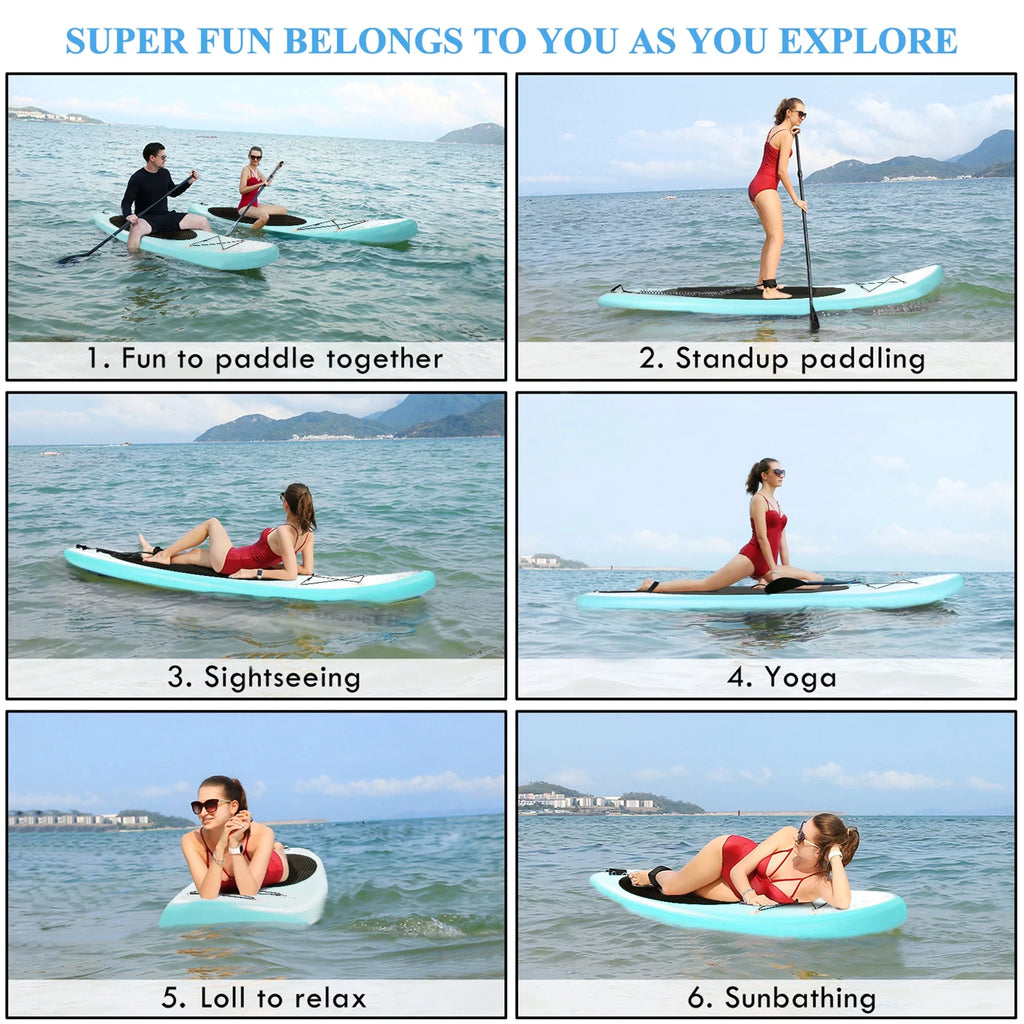 Ancheer iSUP Inflatable Stand Up Paddle Board with Accessories, Lake Blue