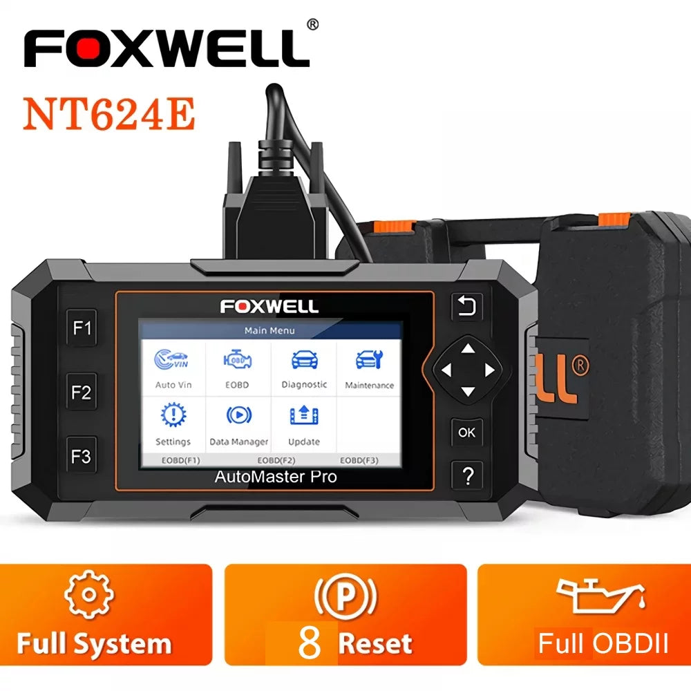 FOXWELL NT624 Elite OBD2 Scanner Full Systems Diagnostic Scan Tool with OIL/EPB/TPS/SAS/ABS/DPF/BMS/Injector 8 Reset Services for Free Update,Car Code Reader Automotive Scanner Auto VIN OBDII CAN Cars