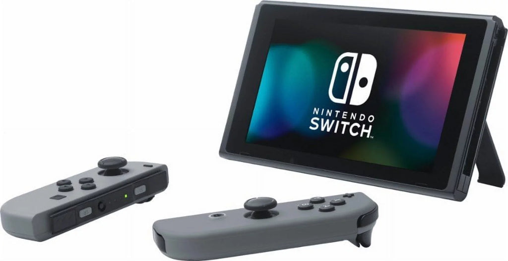 Nintendo Switch 32GB Console Gray Joy-con Bundle:Mario Kart 8 Deluxe and Deluxe Travel Case,The Legend of Zelda:Breath of the Wild,Pro Controller,Joy-Con Wheel (Set of 2)