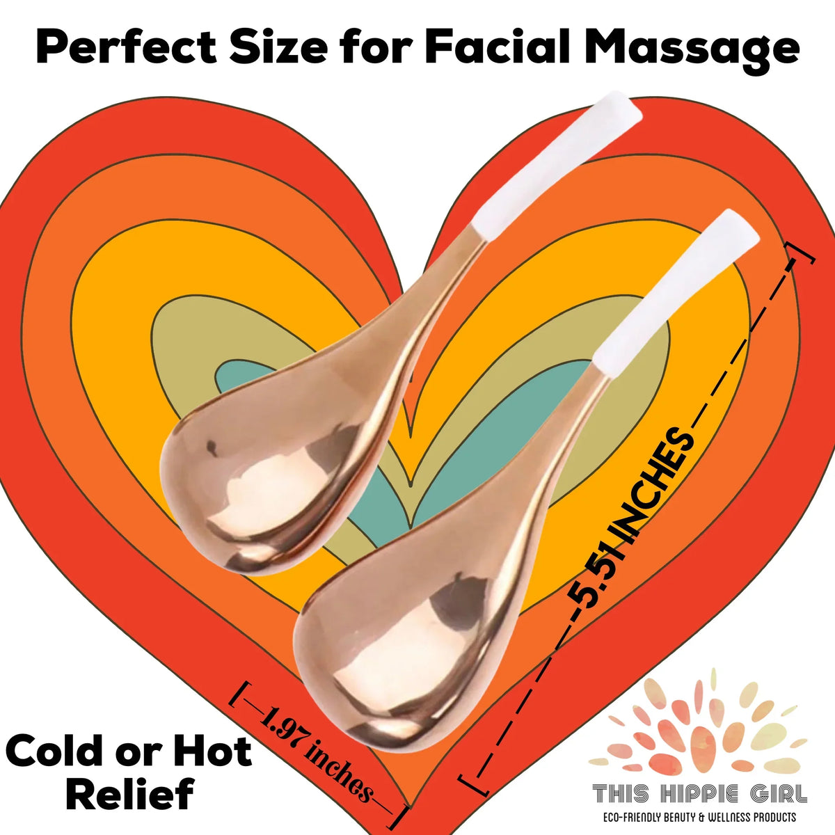 THIS HIPPIE GIRL Hottie Facial Cryo Bars, Ice Globes for Face, Cryo Sticks for Face, Rose Gold Cold Therapy, face care tools