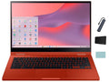 Samsung Galaxy Chromebook 2 13.3" FHD(1920 x 1080) Touchscreen 2 in 1 Laptop, Intel Core i3-10110U, 8GB LPDDR3 RAM, 128GB eMMC, Backlit Keyboard, Chrome OS, Fiesta Red with Tigology Accessories