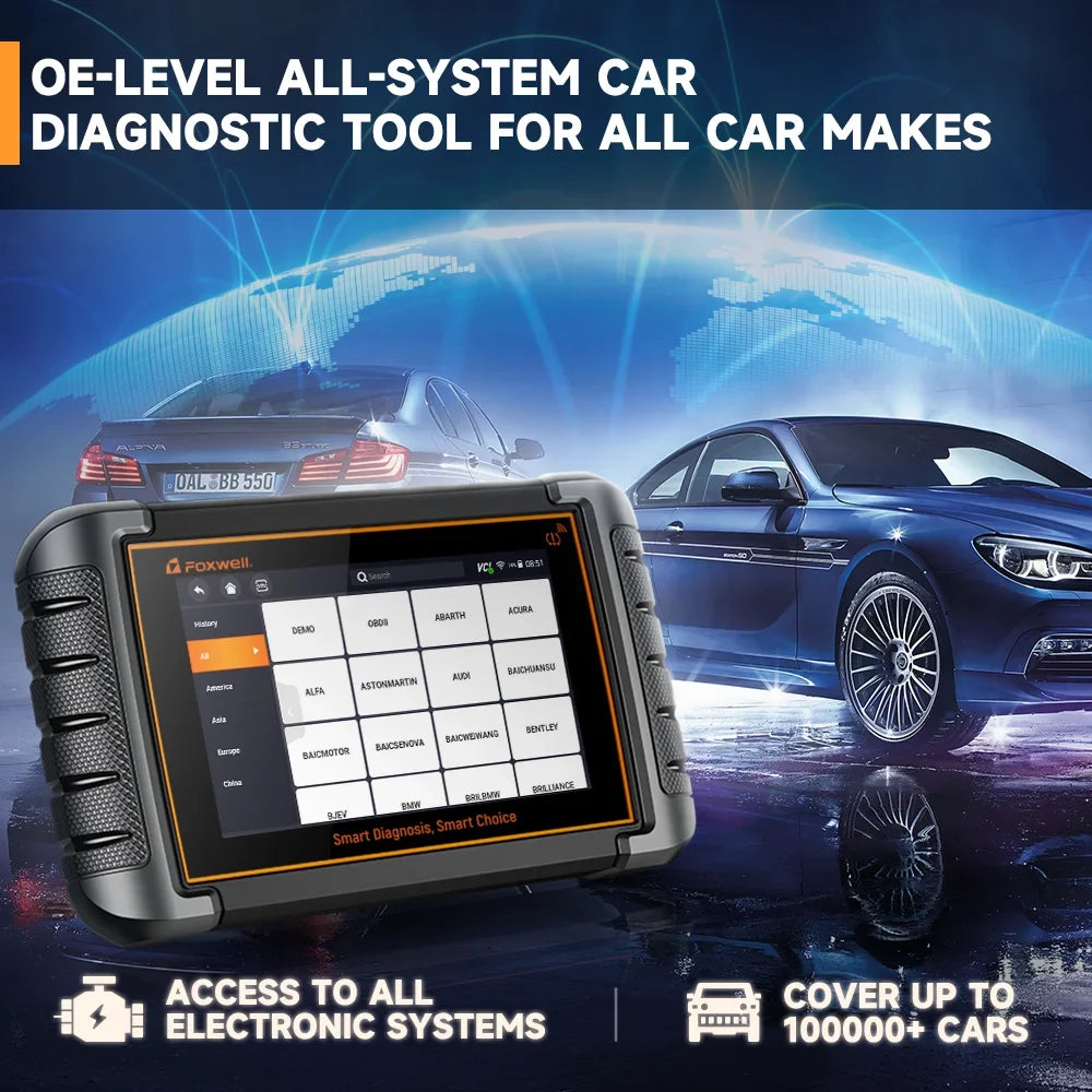FOXWELL NT809TS Professional TPMS Programming Relearning Activation OBD2 Scanner Automotive Diagnostic Scan Tool Bi-direactional Scan Active Test TPMS Tool All System Code Reader 30+ Resets, NT809TS