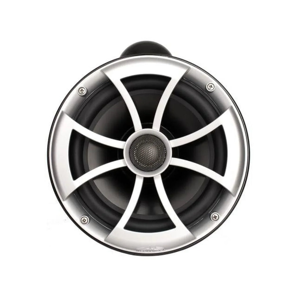 Wet Sounds ICON8B-FMINI 8" Black Tower Speakers with Stainless Steel MINI Fixed Clamps & SYN-DX2.3 1200 Watt Amplifier