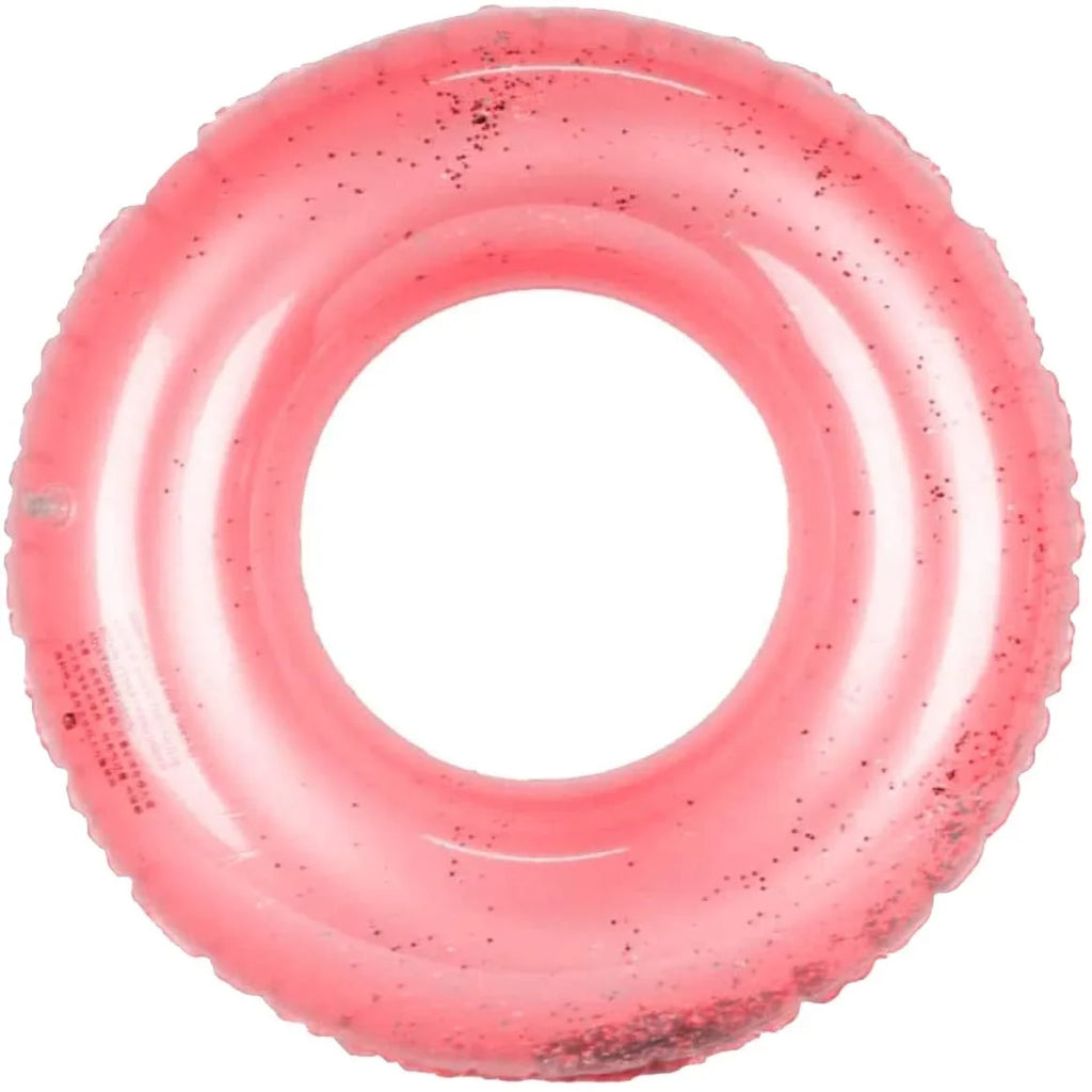 Alyvia Inflatable Rose Gold Pool Float with Glitter Inside, Fun Beach Floaties, Swim Party Toys, Summer Pool Round Rings for Adults & Kids | 48 Inch