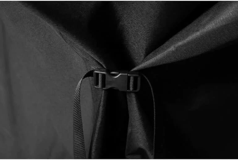 Water Resistant, Weather Resistant, Heavy Duty 600D Polyester Flat Top Gas Grill Shield with Cinch Straps, Black