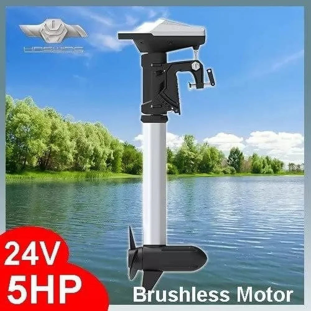 HASWING Electric Trolling Motor – 24V 5 HP Power 31.5 Inch Shaft Ventura F 5.0 Brushless with Stepless Adjustable Speed Control and Safety Lanyard Vessel Fishing Saltwater Freshwater