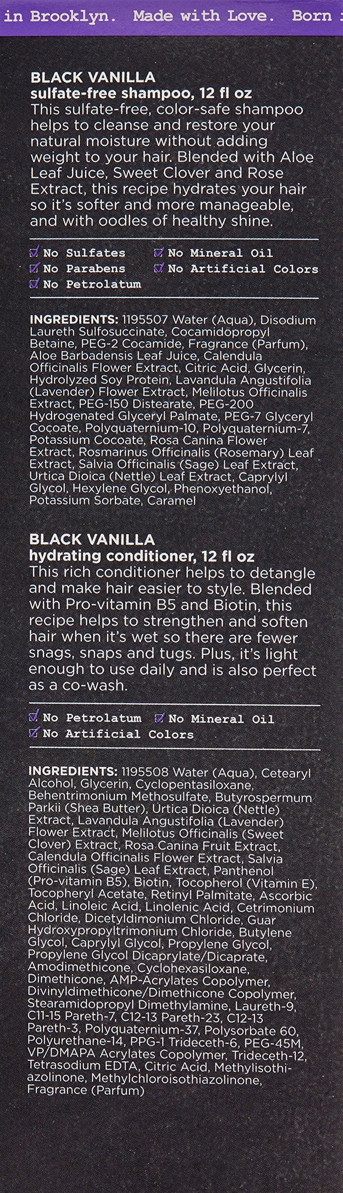 Carol?s Daughter Black Vanilla Moisture & Shine Shampoo and Conditioner Set For Dry Hair and Dull Hair, Sulfate Free Shampoo and Hydrating Hair Conditioner (Packaging May Vary)